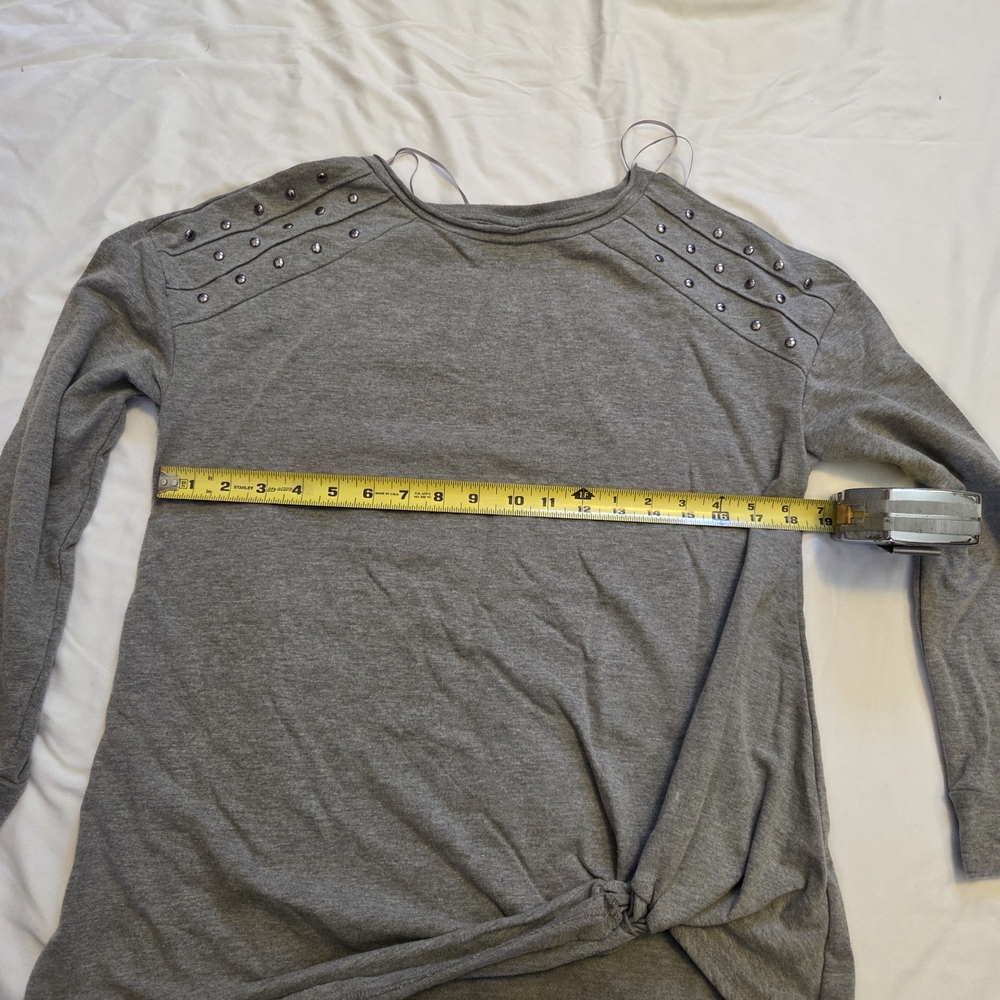 Rock & Republic Gray Long Sleeve Studded Top - Picture 4 of 4